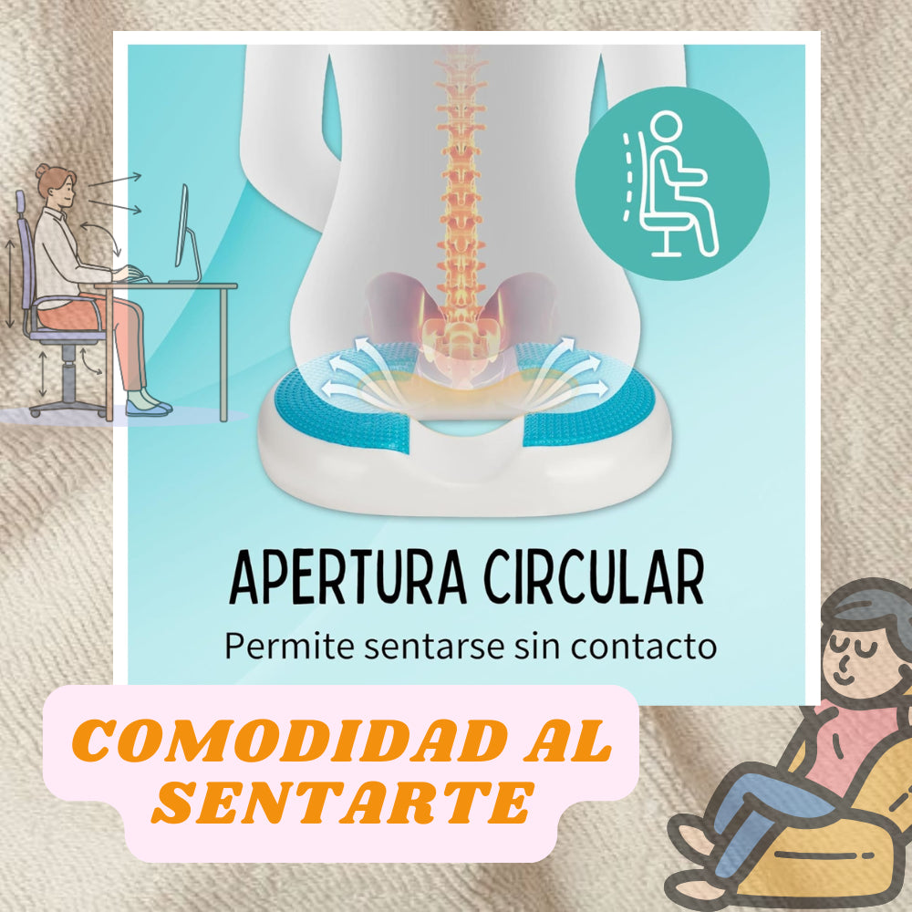 CojínCox™ - Cojín de Gel para Espalda y Coxis