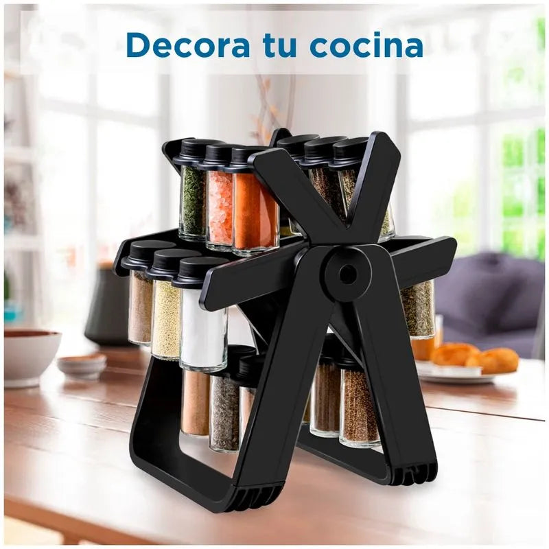 PRACTICO ESPECIERO GIRATORIO DE 18 FRASCOS