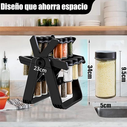 PRACTICO ESPECIERO GIRATORIO DE 18 FRASCOS