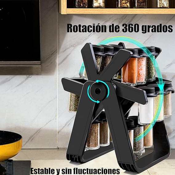 PRACTICO ESPECIERO GIRATORIO DE 18 FRASCOS