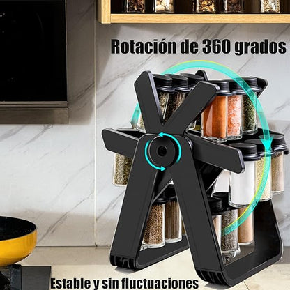 PRACTICO ESPECIERO GIRATORIO DE 18 FRASCOS