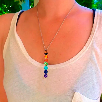 Juego Cuarzo 7 Chakras Collar - Aretes - Pulsera + Estuche