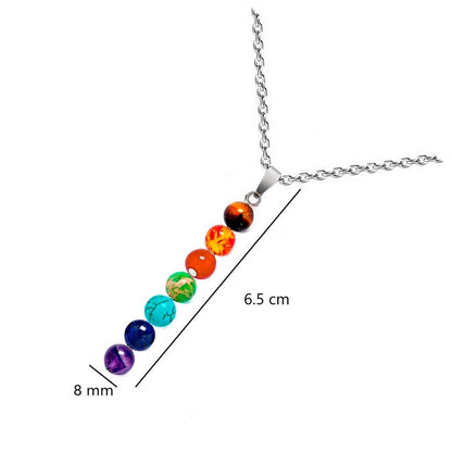 Juego Cuarzo 7 Chakras Collar - Aretes - Pulsera + Estuche