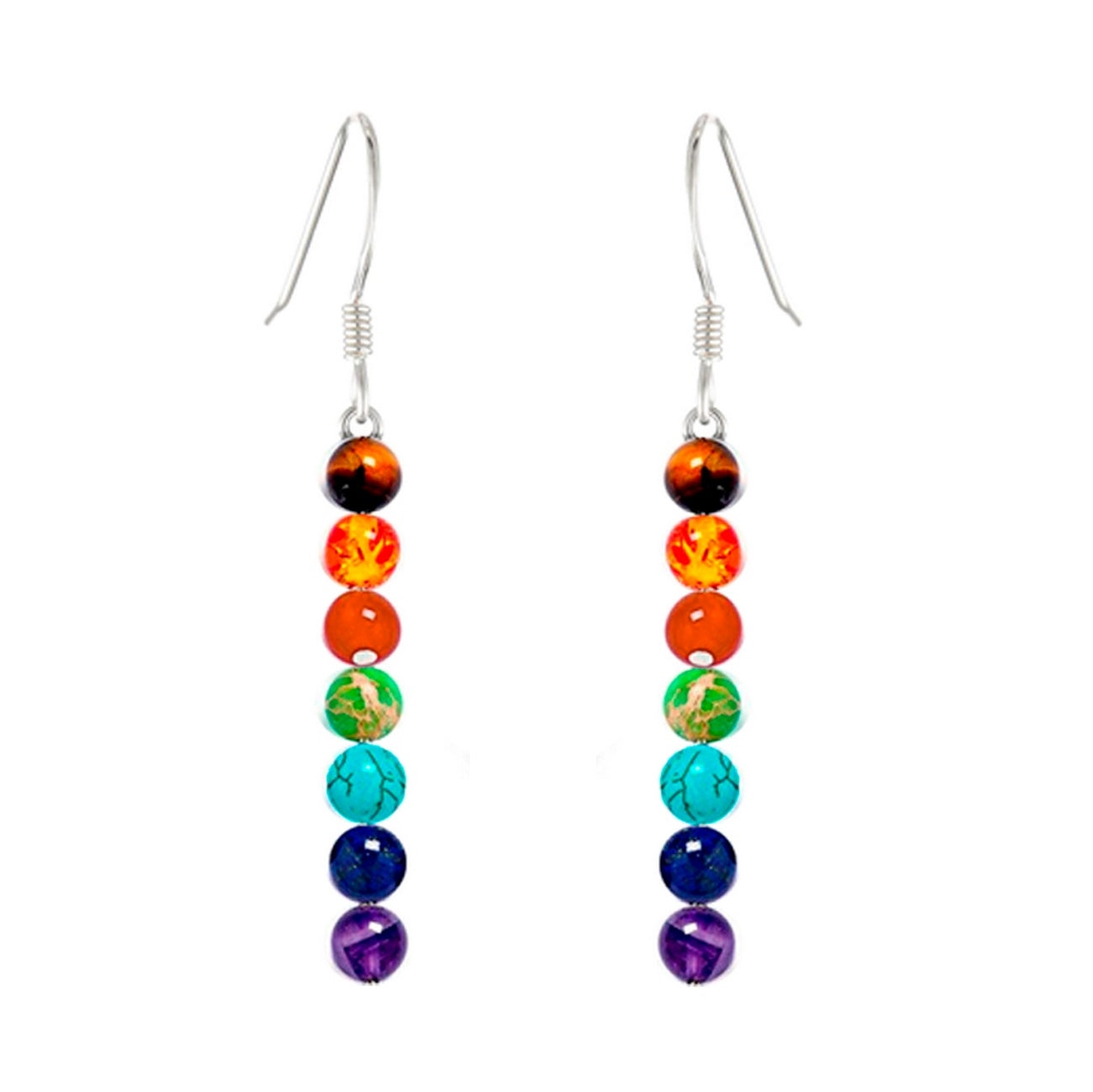 Juego Cuarzo 7 Chakras Collar - Aretes - Pulsera + Estuche